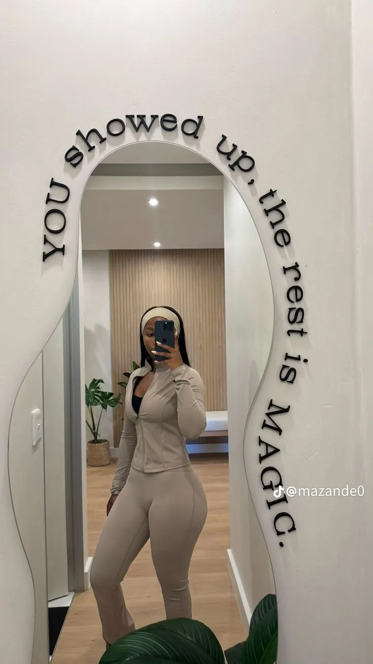 Arched studio mirror set for content creation at CRYSTAL