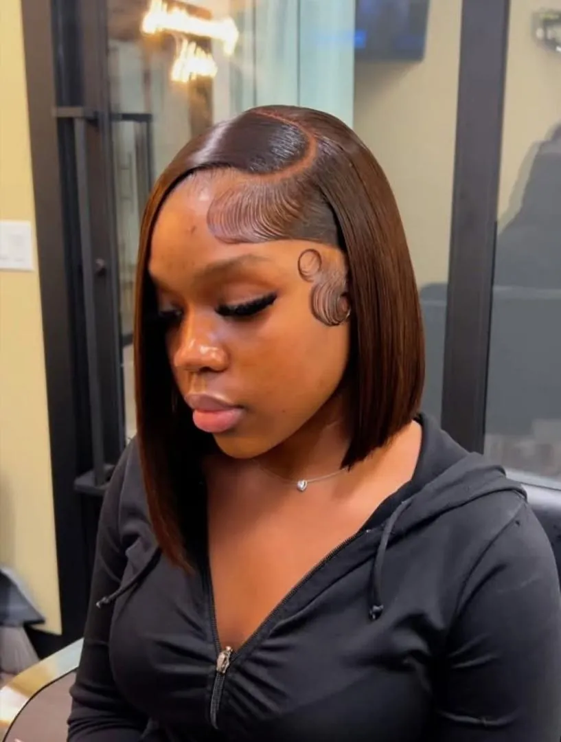 Sleek bob styling finished in the CRYSTAL Beauty House